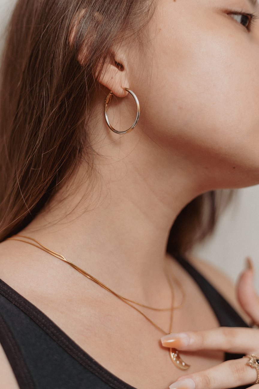 Closeup Portrait of a Woman Wearing Accessories